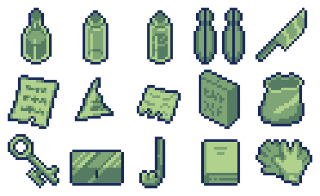 Inventory icons, 24px.