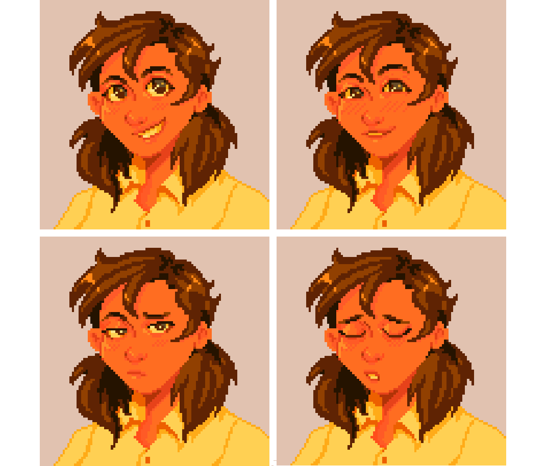 Character portrait, multiple expressions.